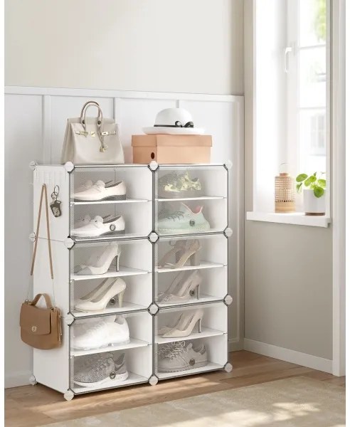 Modulárny regál s priehradkami BOXIFY biela