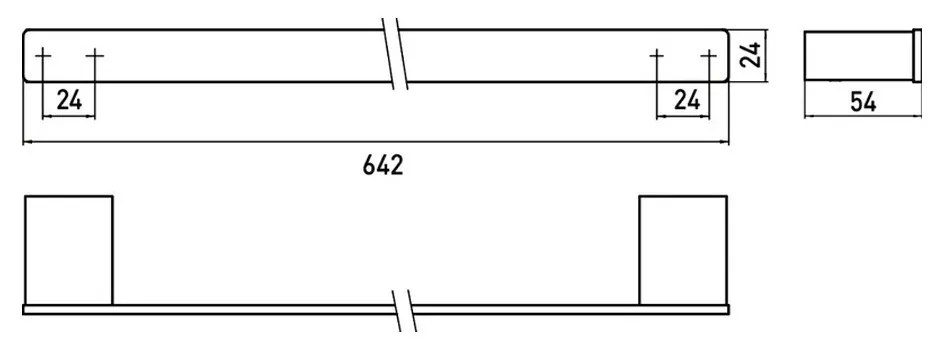 Emco Loft - Držiak na uterák, 64 cm, čierna 056013360