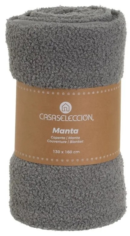 Sivá deka s baránkom 130x160 cm Sherpa Bouclé – Casa Selección