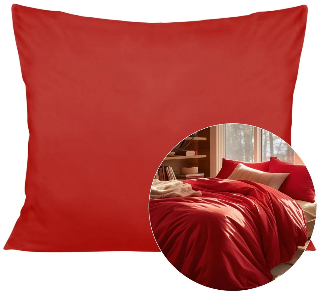 SATÉNOVÁ OBLIEČKA NA VANKÚŠ 029 50X60 CM ČERVENÁ