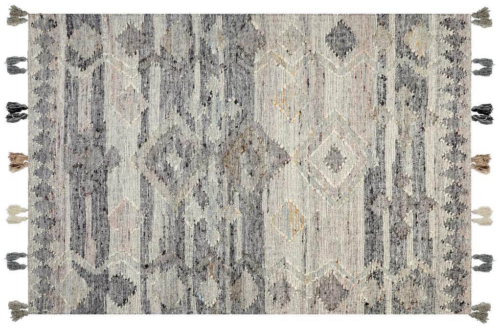 Vlnený kelímový koberec 160 x 230 cm sivý ARATASHEN Beliani