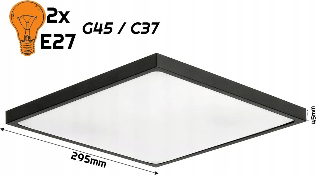 Stropné LED svietidlo do panela 2xe27 = 20w + žiarovky súčasťou balenia