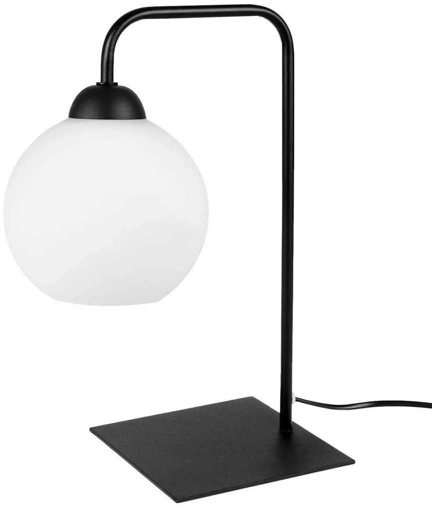 Stolná lampa Eliza, 1x biele sklenené tienidlo