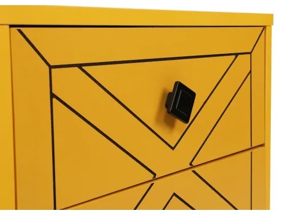 Nočný stolík LUNA 55x50 cm žltá