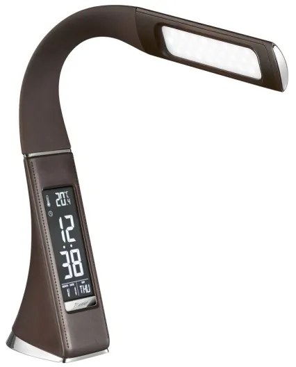 Brilagi - LED Stmievateľná stolná lampa s displejom PELLE LED/7W/230V hnedá