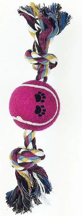 Hračka kosť lano + tenisová  lopta 25cm Dental&Fun 484.7