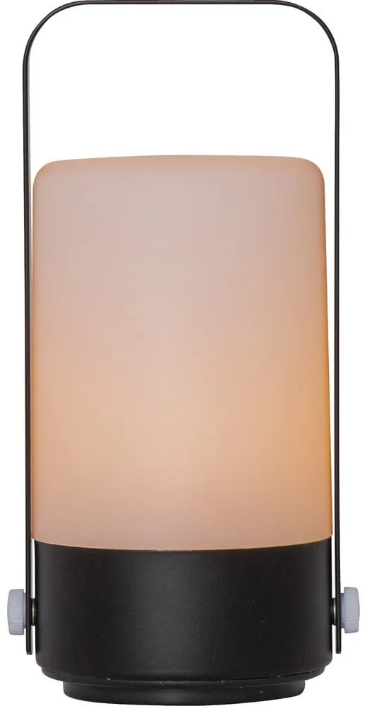 Čierno-béžový LED lampáš Star Trading Flame, výška 19 cm