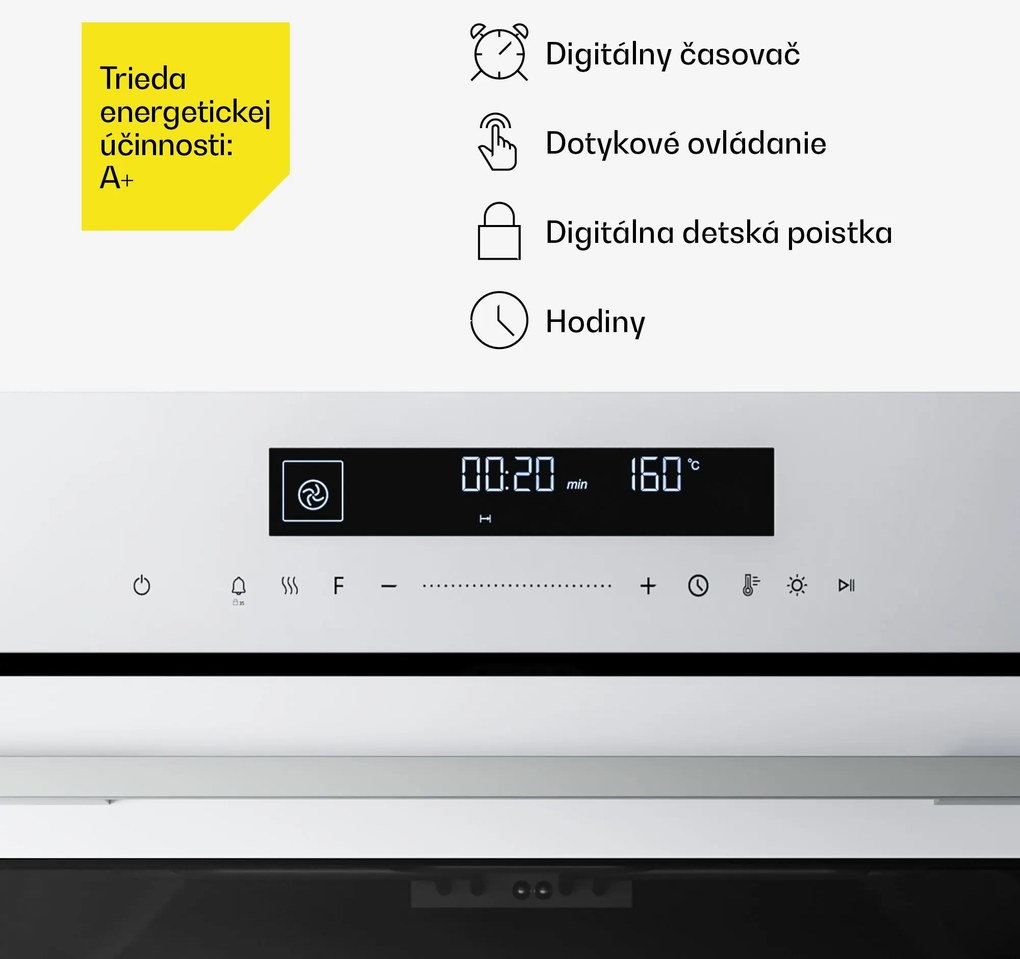 Klarstein Velaire Vstavaná rúra Biela, 74L, A+, 3160 W, 60 cm