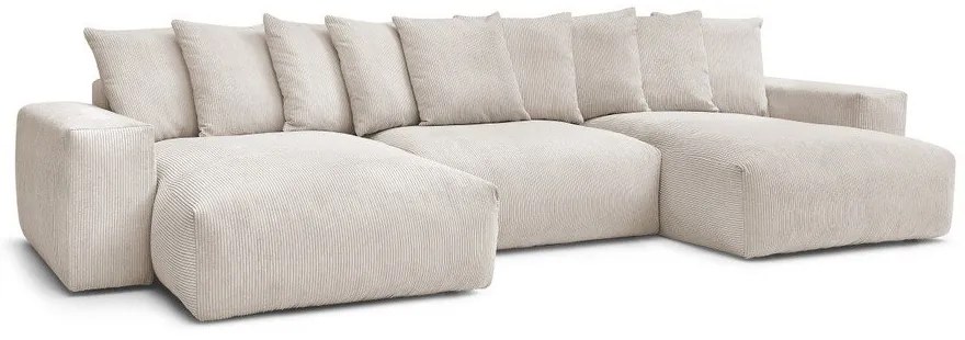 Krémová menčestrová rohová pohovka Voltaire – Bobochic Paris