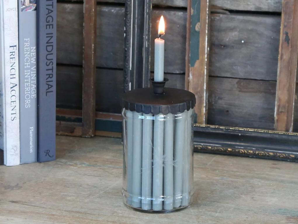 Svietnik na úzku sviečku v tvare starého pohára Jari - Ø 9*16cm