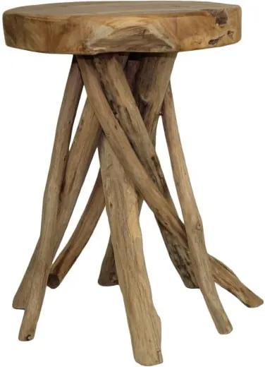 Stolička z teakového dreva HSM collection Branch, ⌀ 33 cm
