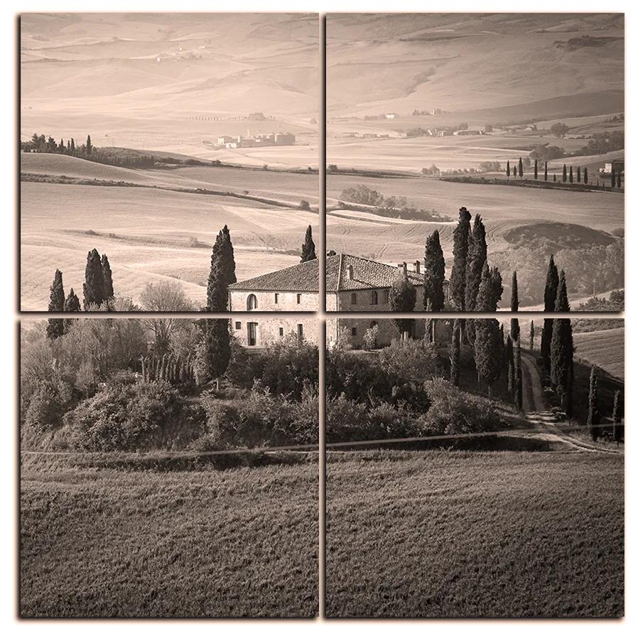 Obraz na plátne - Talianská venkovská krajina - štvorec 3156QE (100x100 cm)