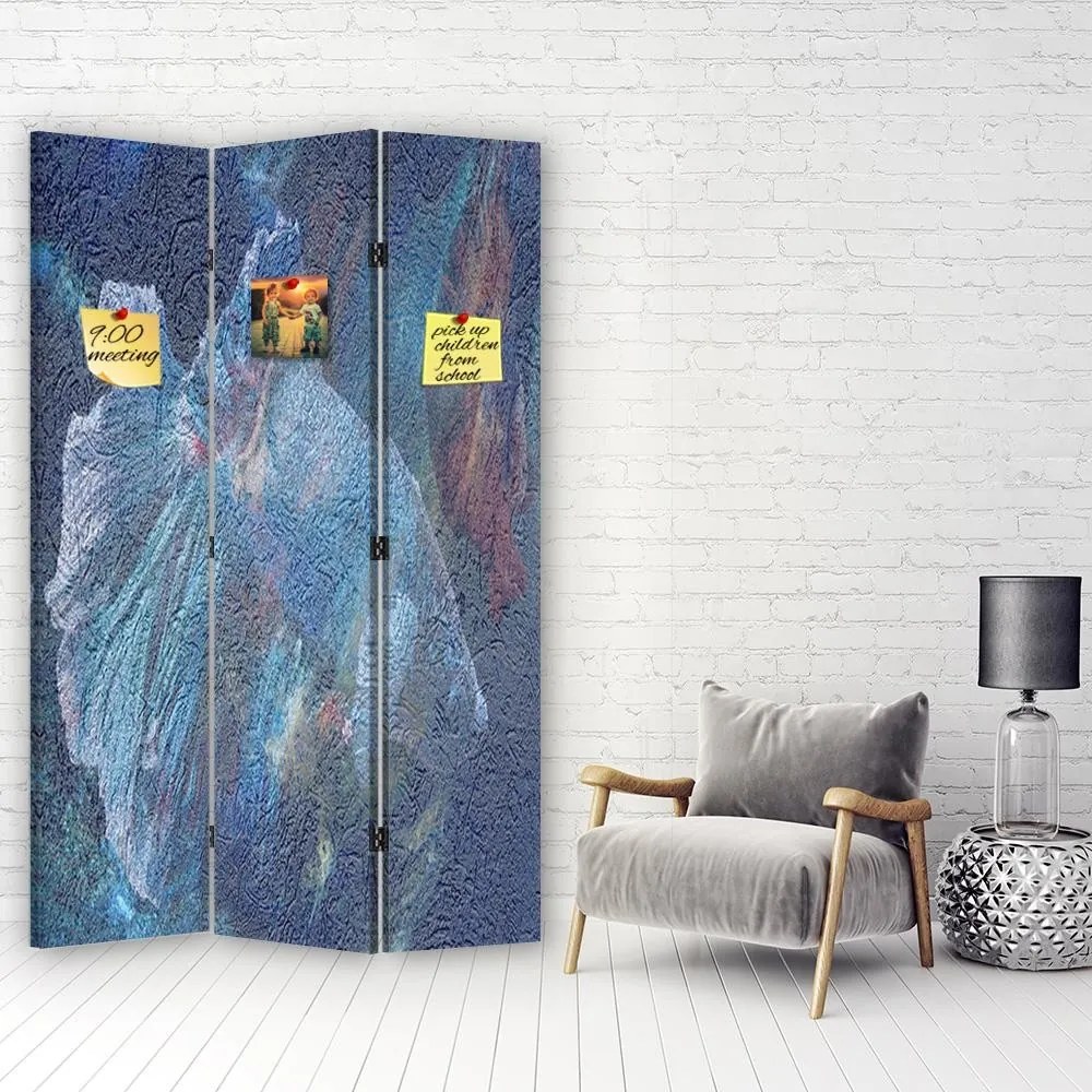 Gario Paraván Secret blue Rozmery: 110 x 170 cm, Prevedenie: Korkový paraván