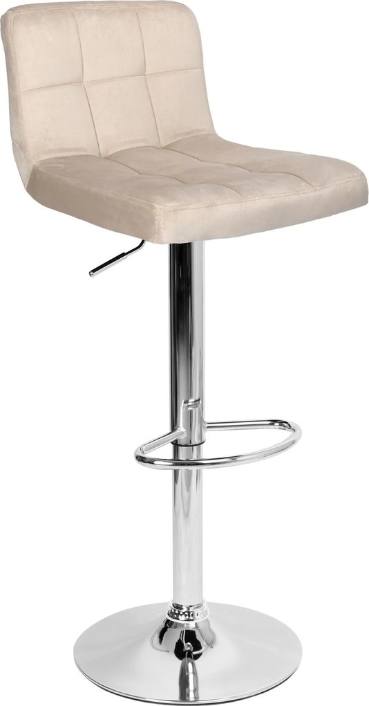 Barová stolička ARAKO VELVET - béžová/chróm