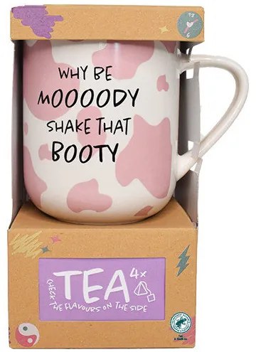 Darčeková sada hrnčeka a čaju Why be moody shake that booty