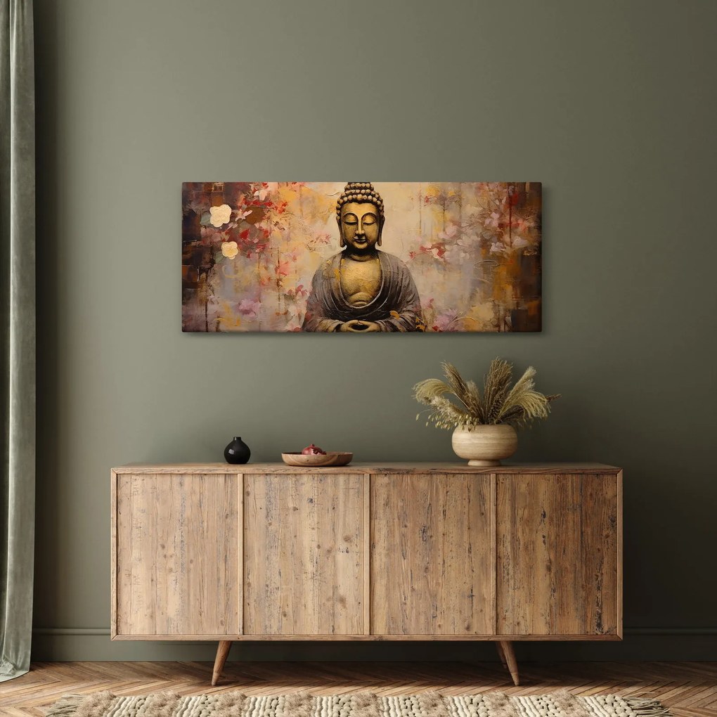 Obraz - Budha, maľba (120x50 cm)