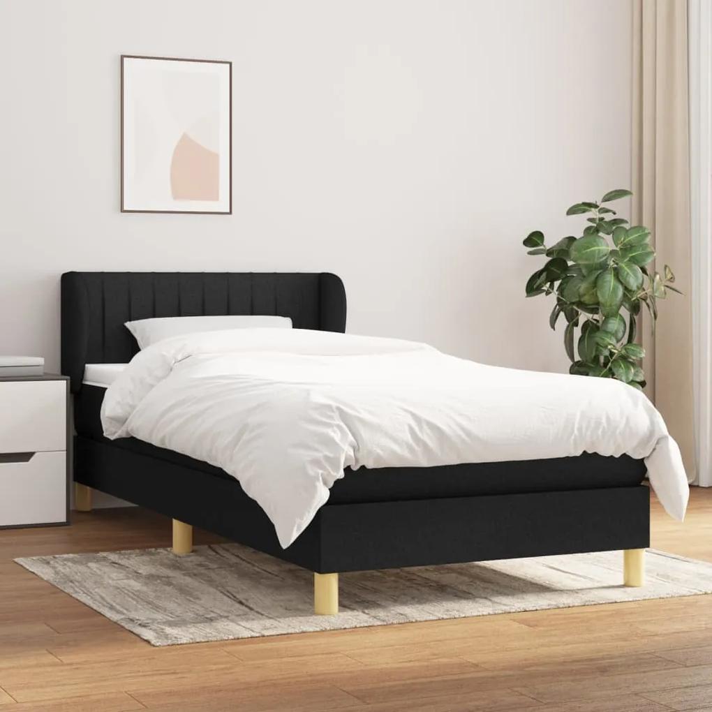 Boxspring posteľ s matracom čierna 100x200 cm látka 3126943