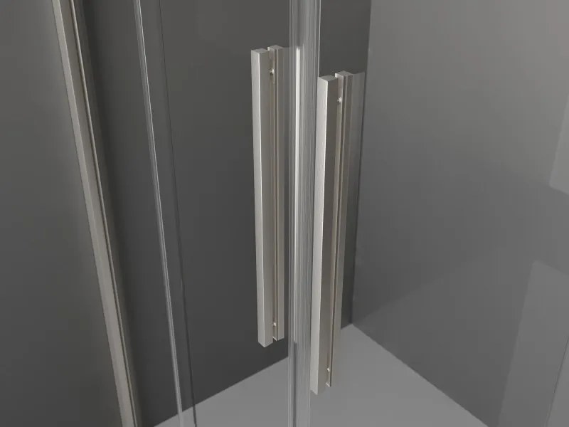 Mexen Velar L Duo, sprchový kút s posuvnými dverami 100 x 90 cm, 8mm sklo námraza, brúsená oceľ, 871-100-090-02-33-97