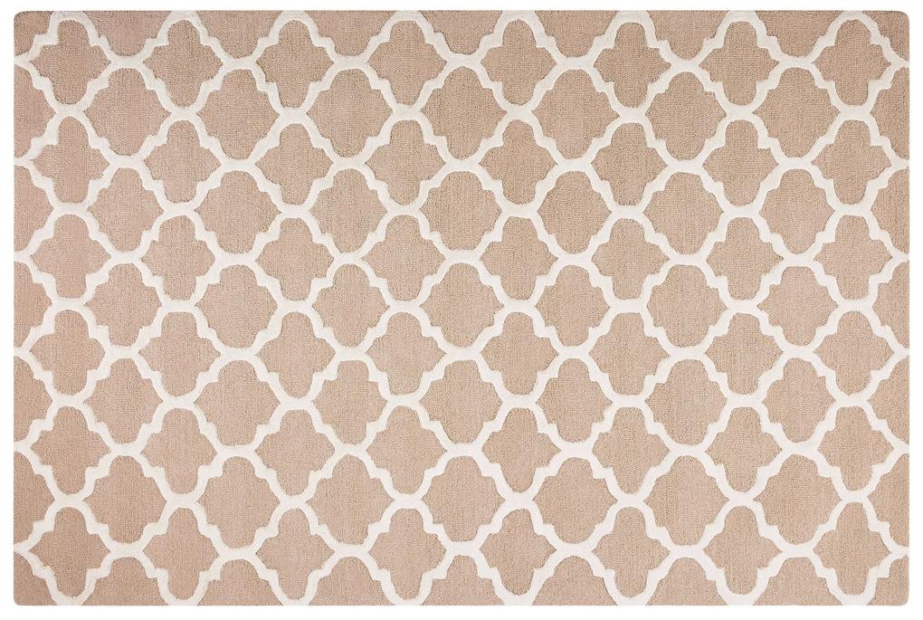 Vlnený koberec 160 x 230 cm béžový ERBAA Beliani