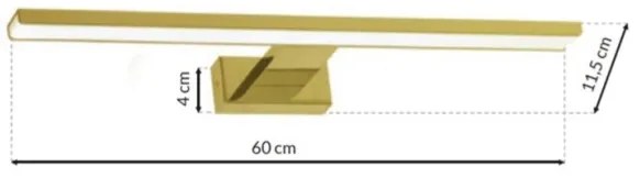 LED kúpeľňové osvetlenie zrkadla SHINE LED/13,8W/230V 60 cm IP44 zlaté