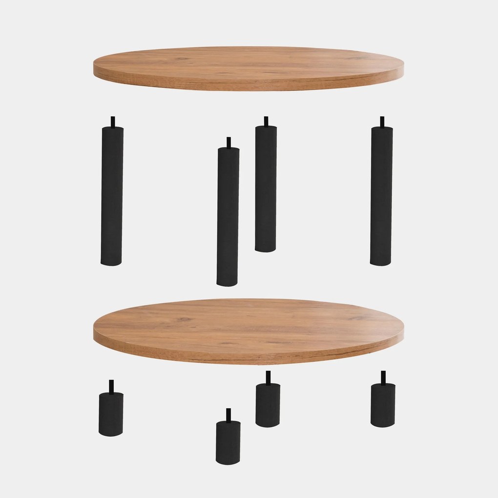 Konferenčný stolík Roby borovica atlantic/čierna