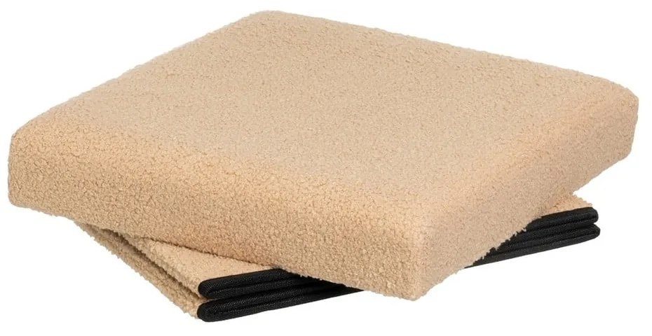 Svetlohnedý taburet z textílie buklé Folding – Casa Selección