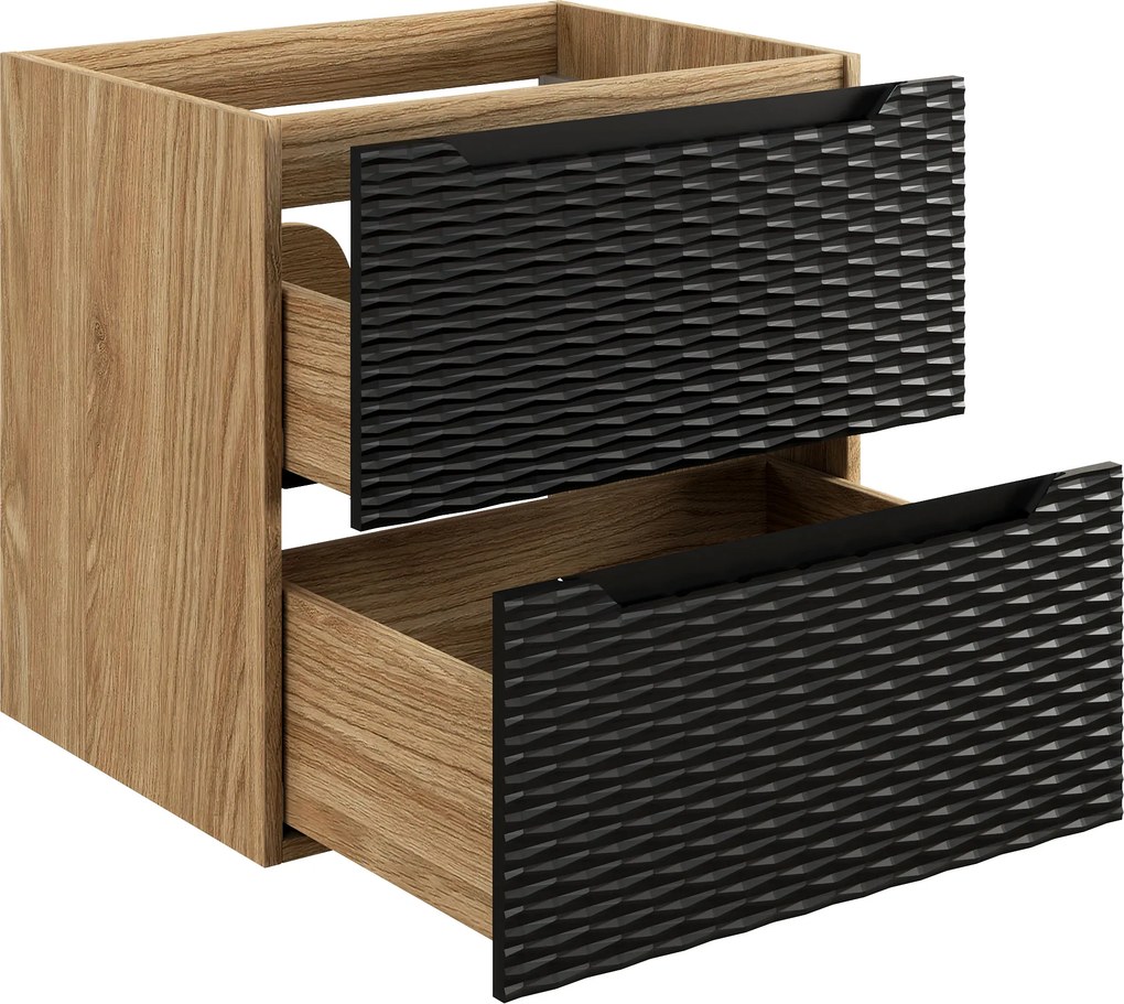 Comad Kúpeľňová skrinka pod umývadlo Ocean Black 60 čierna/dub olejovaný