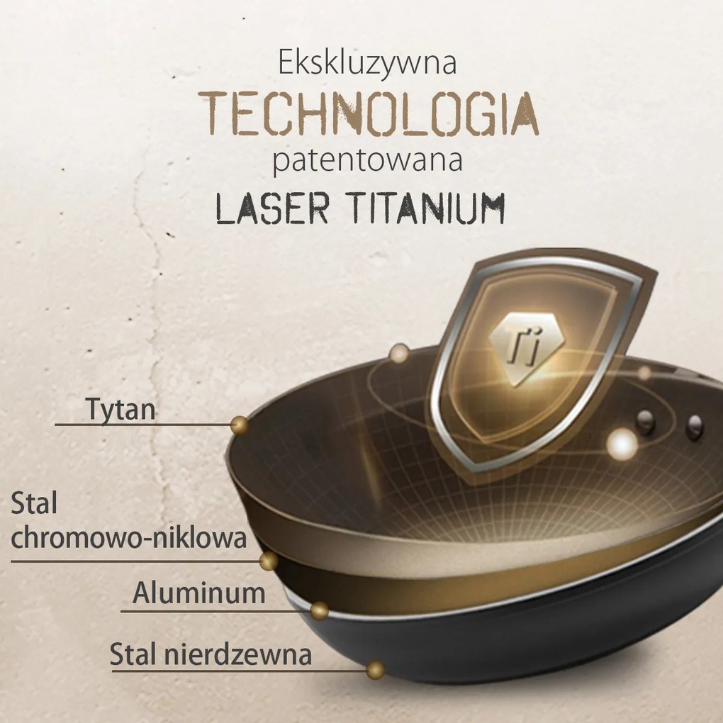 Panvica s titánovým povrchom Ø 28 cm, H: 7 cm - Saturn Terra Lunasol - 601306