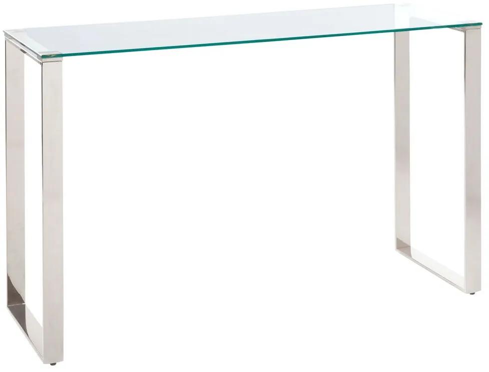 Konzolový stolík so sklenenou doskou strieborný TILON Beliani