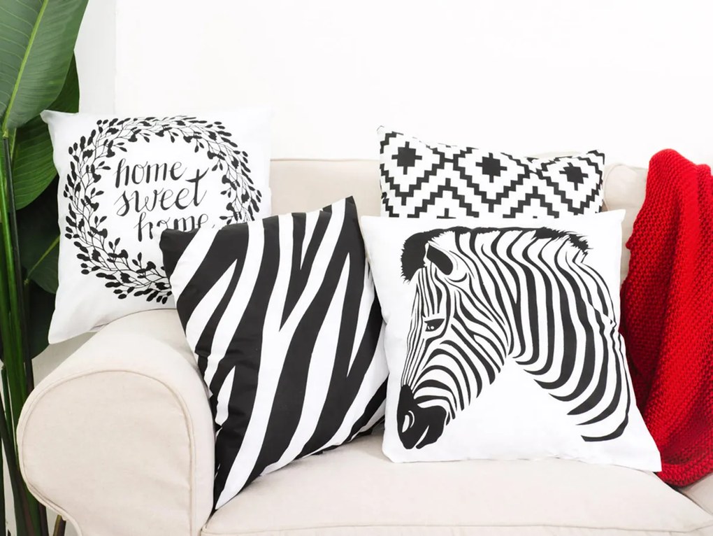 XPOSE® Set obliečok na vankúš ZEBRA 40x40 cm - set 4ks