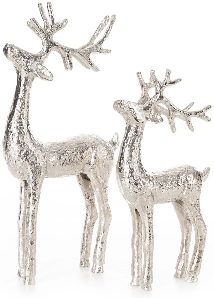 VIANOČNÁ SOŠKA DEER 39CM STRIEBORNÁ