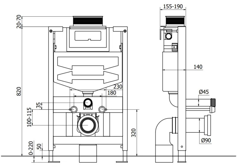 Mexen Fenix XS-U, podomietkový modul a závesné WC Stella, biela, 6853368XX00