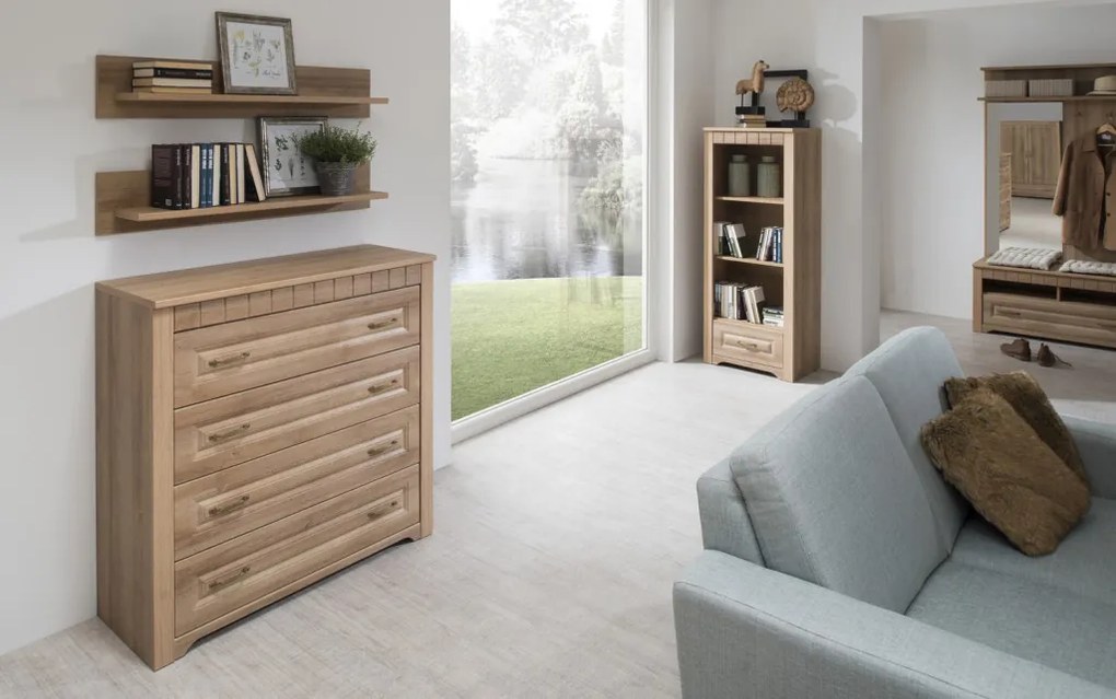 Zásuvková komoda Atik, dub riviéra