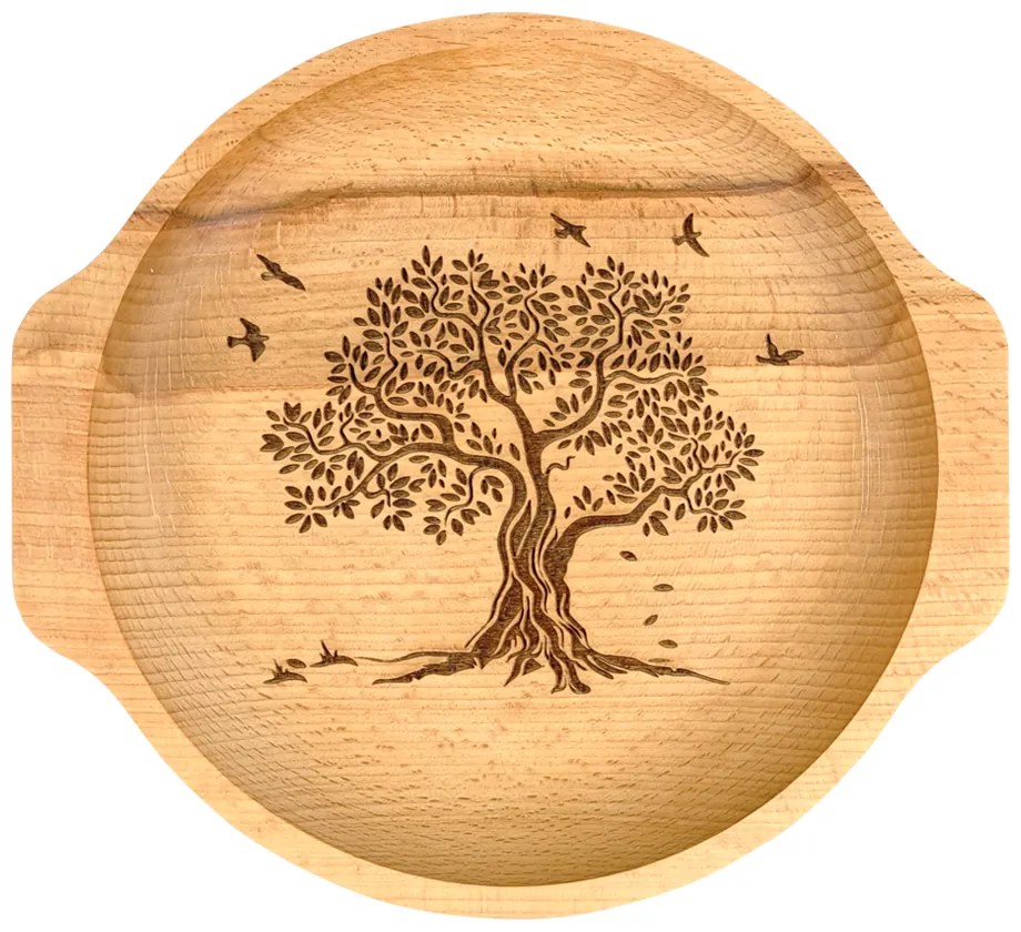 AMADEA Drevená miska strom, masívne drevo, 24 cm