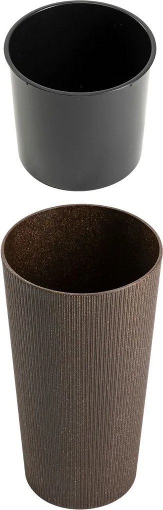 PLASTOVÝ KVETINÁČ URBANIKA ECO 36,5X19,5 CM TMAVOHNEDÁ