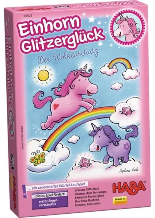 Spoločenská hra Unicorn Glitterluck Haba anglická verzia od 3 rokov 2-4 hráčov