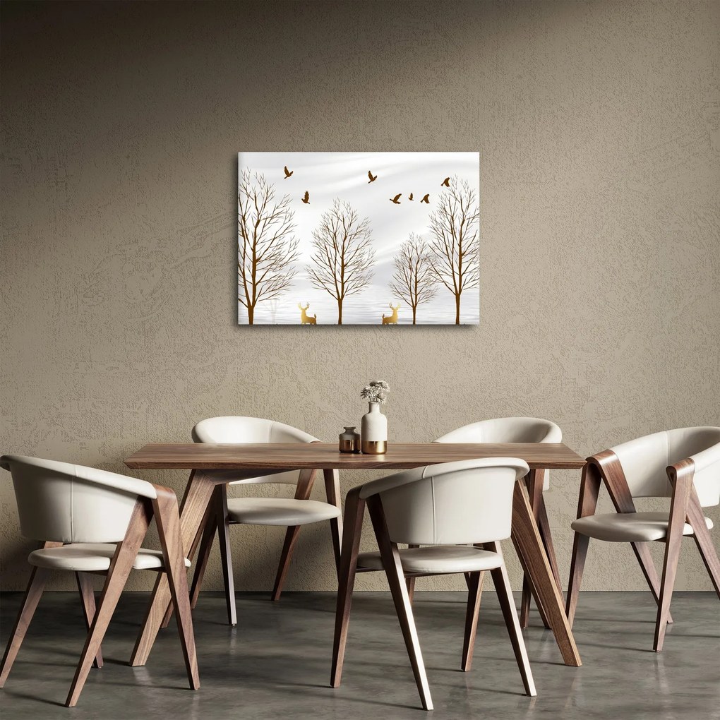 Obraz - Jelene pred riekou (70x50 cm)