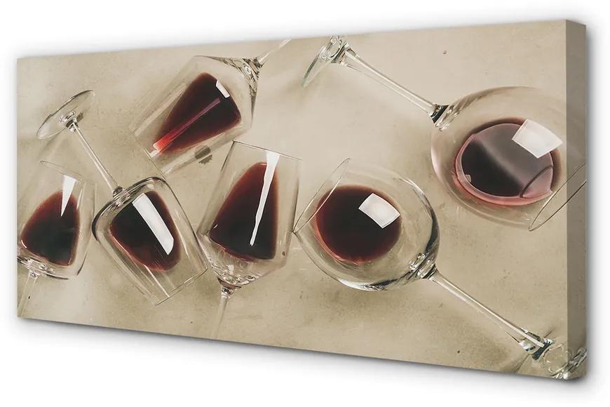 Obraz canvas vínové poháre 125x50 cm