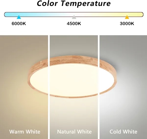 Brilagi - LED stmievateľné svietidlo WOODROUND LED/30W/230V 3000-6000K priemer 40 cm + diaľkové ovládanie