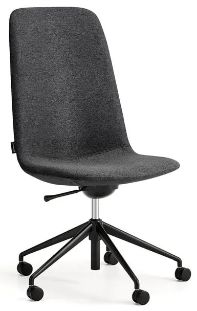 Stolička LANGLEY, stredný sedák, s kolieskami, čierna/antracit