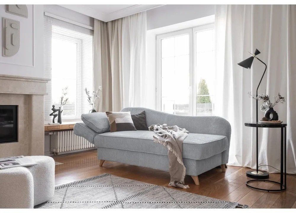 Svetlosivá menčestrová leňoška (ľavý roh) Chic Charlotte – Miuform