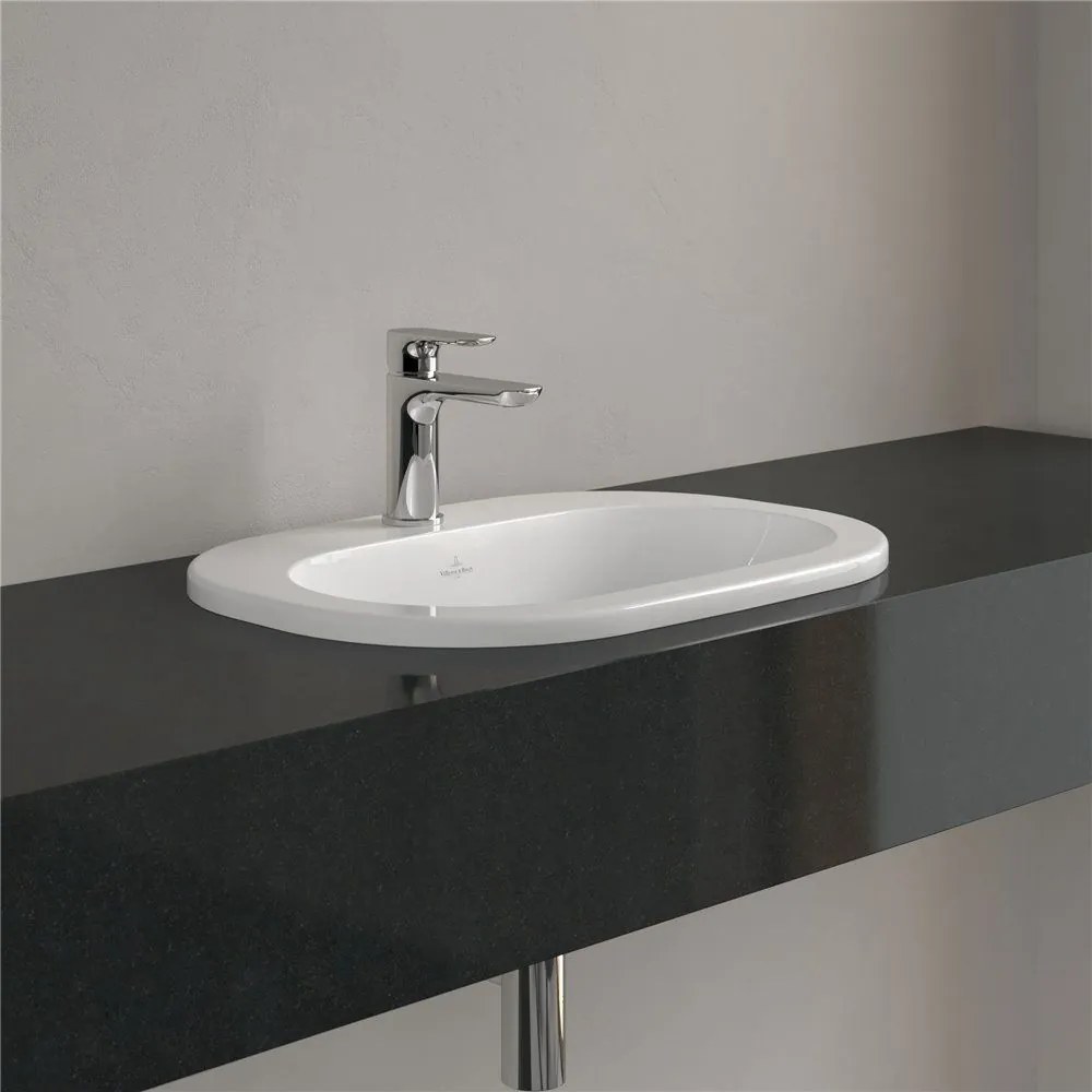 VILLEROY &amp; BOCH O.novo zápustné umývadlo s otvorom, bez prepadu, 560 x 405 mm, biela alpská, s povrchom CeramicPlus, 416157R1