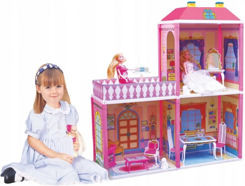 MULTISTORE Veľký domček pre bábiky 110 kusov + 2 bábiky