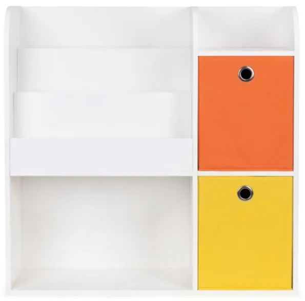 ECOTOYS Detský drevený regál 89x88x35cm White