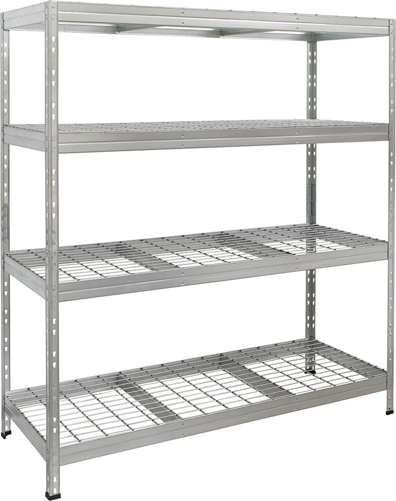 RIVET regál s drôtenou policou,180x150x60cm, 4 police, 400 kg na policu, zinok