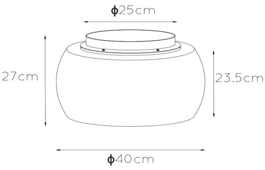 Lucide 45101/40/65 - Stropné svietidlo OLIVIA 3xE27/40W/230V pr. 40 cm čierna