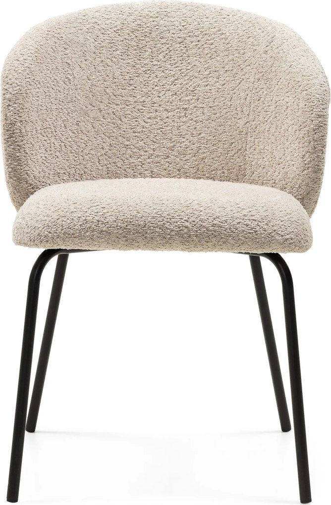 Jedálenská stolička LARISA buklé béžová/čierna