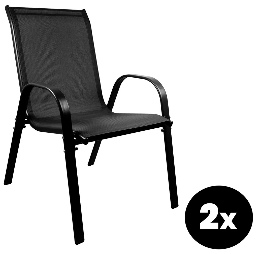 Záhradná stolička 2 kusy AGA MR4400BC-2 - čierna