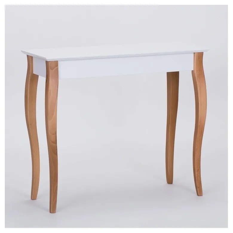Biely odkladací stolík Ragaba Console, dĺžka 85 cm
