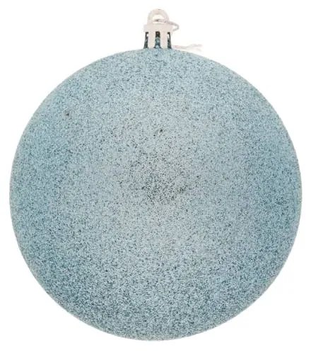 DECOLED Plastová guľa, 10 cm, svetlomodrá, 6x trblietka